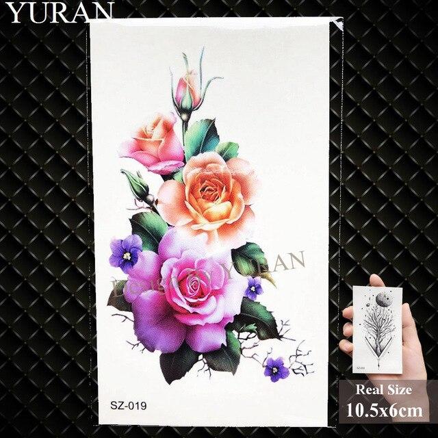 YURAN Black Iceberg Temporary Tattoo Stickers Mountain Arm Art Men Fake Tatoos Triangle Women Rivers Land Water Transfer Tattoo