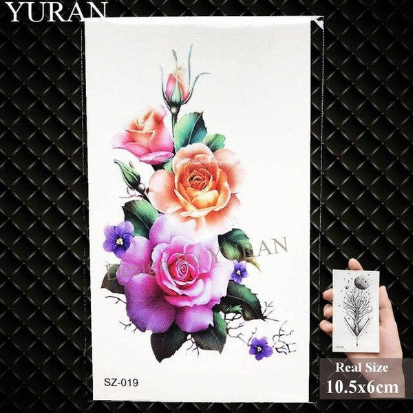 YURAN Black Iceberg Temporary Tattoo Stickers Mountain Arm Art Men Fake Tatoos Triangle Women Rivers Land Water Transfer Tattoo