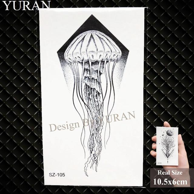 YURAN Black Iceberg Temporary Tattoo Stickers Mountain Arm Art Men Fake Tatoos Triangle Women Rivers Land Water Transfer Tattoo