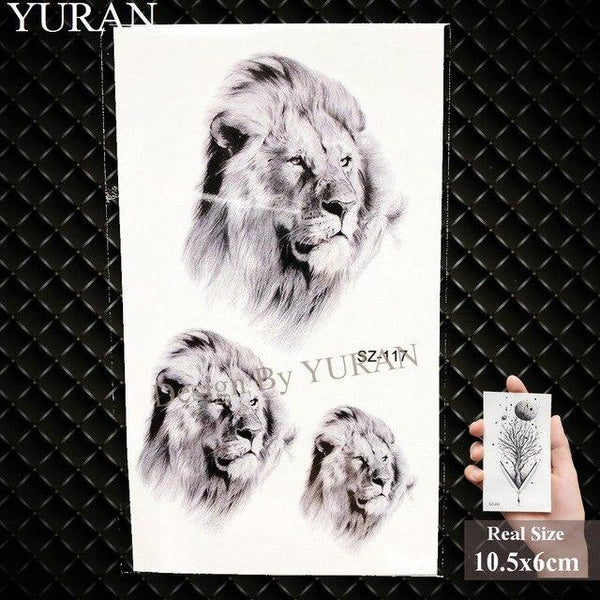 YURAN Black Iceberg Temporary Tattoo Stickers Mountain Arm Art Men Fake Tatoos Triangle Women Rivers Land Water Transfer Tattoo