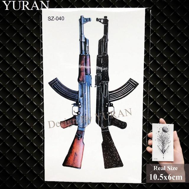 YURAN Men Fashion Black Tattoo Stickers Little Peak Wolf Temporary Tattoo Women Body Art Painting Forearm Waterproof Tatoos Moon