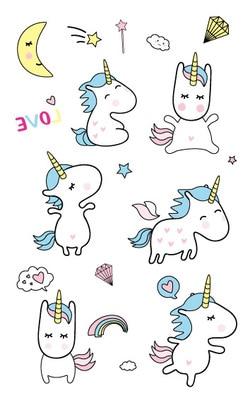 Waterproof Temporary Tattoo Sticker Cute Unicorn Fake Tatoo Tatouage Temporaire Flash Tatto hand foot For Kids Children Girl