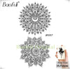 BAOFULI Women DIY Henna Flowers Temporary Tattoo Black Lotus Sleeve Fake Tatoos Body Art Jewelry Waterproof Arm Tattoo Stickers