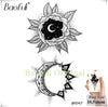 BAOFULI Women DIY Henna Flowers Temporary Tattoo Black Lotus Sleeve Fake Tatoos Body Art Jewelry Waterproof Arm Tattoo Stickers