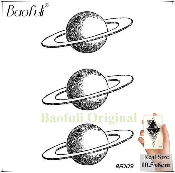 BAOFULI DIY Men Temporary Universe Cosmonaut Tattoo Black Waterproof Fake Tattoo Transferable Body Arm Astronaut Tatoos Stickers