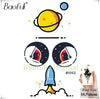 BAOFULI DIY Men Temporary Universe Cosmonaut Tattoo Black Waterproof Fake Tattoo Transferable Body Arm Astronaut Tatoos Stickers