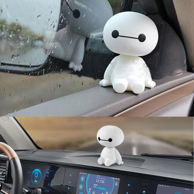 Cartoon Plastic Baymax Robot Shaking Head Figure Car Ornaments Auto Interior Decorations Big Hero Toys Ornament Car-Styling #2