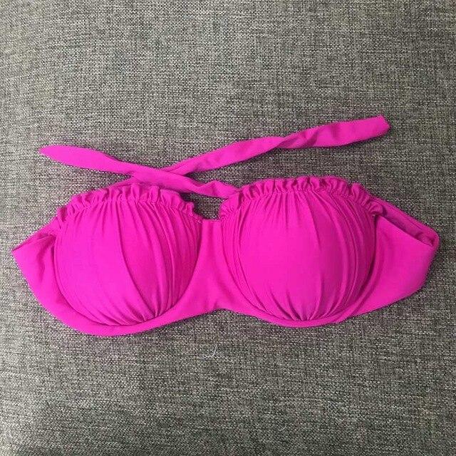 Solid Bikini Women Tops And Bottoms Bandage Swimwear Women Ruffle Swimwear Bra And Shorts Print Swimsuit Female Bikini 2019
