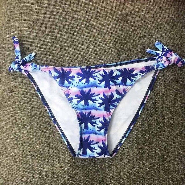 Solid Bikini Women Tops And Bottoms Bandage Swimwear Women Ruffle Swimwear Bra And Shorts Print Swimsuit Female Bikini 2019
