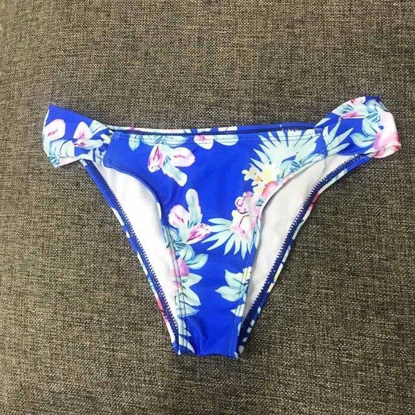 Solid Bikini Women Tops And Bottoms Bandage Swimwear Women Ruffle Swimwear Bra And Shorts Print Swimsuit Female Bikini 2019