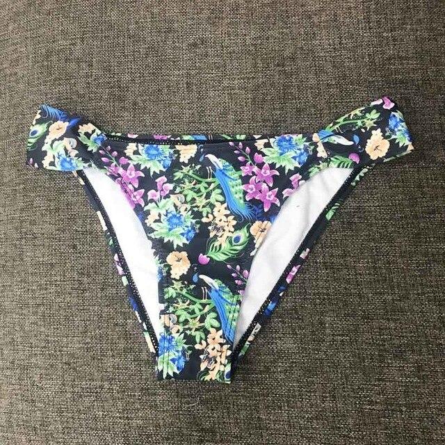 Solid Bikini Women Tops And Bottoms Bandage Swimwear Women Ruffle Swimwear Bra And Shorts Print Swimsuit Female Bikini 2019