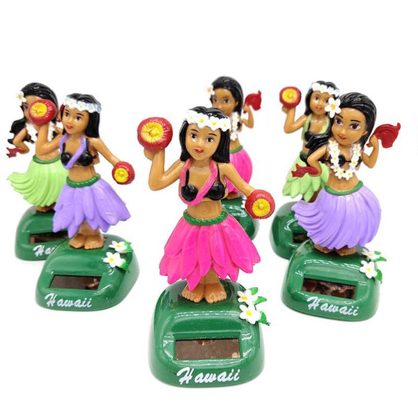 Solar Dancing Hawaii girl Hula Shaking Head Toy  Auto Interior Decompression Dashboard Decoration Car Ornaments car accessories