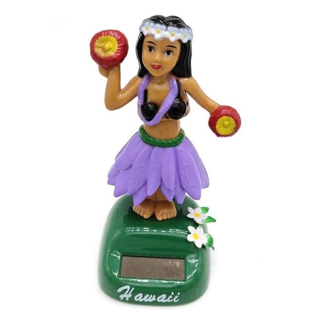 Solar Dancing Hawaii girl Hula Shaking Head Toy  Auto Interior Decompression Dashboard Decoration Car Ornaments car accessories