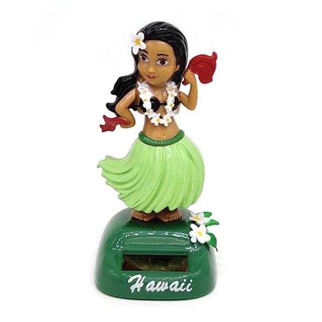 Solar Dancing Hawaii girl Hula Shaking Head Toy  Auto Interior Decompression Dashboard Decoration Car Ornaments car accessories