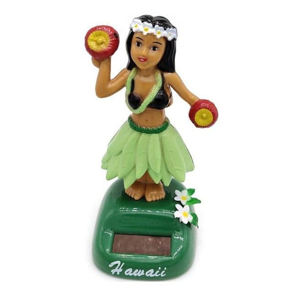 Solar Dancing Hawaii girl Hula Shaking Head Toy  Auto Interior Decompression Dashboard Decoration Car Ornaments car accessories