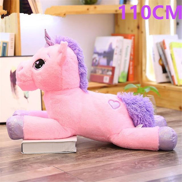 Giant 110cm Unicorn Plush Toy Soft Stuffed  Cartoon Unicorn Dolls Animal Horse Toy High Quality Toys for Children Girls