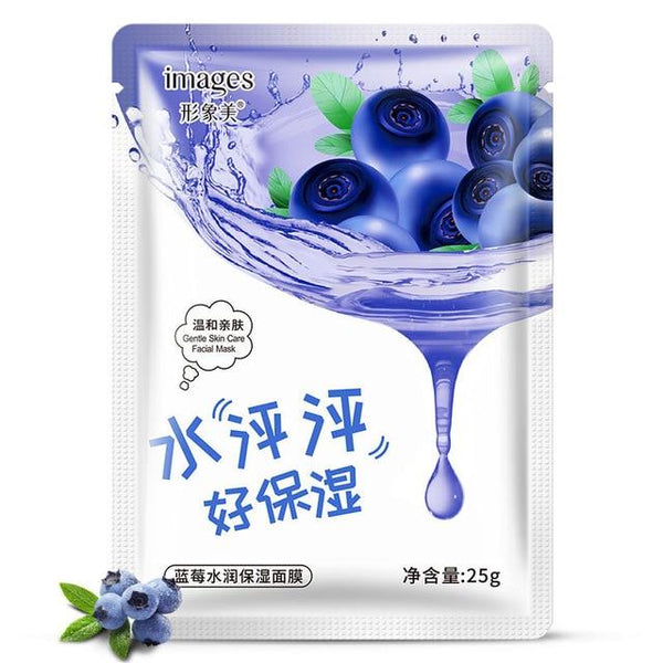 Images 1Pcs Mask Plant Cosmetic SkinCare Beauty Moisturizing Oil Control Whitening Brighten Sheet Mask Aloe Honey Blueberry Mask