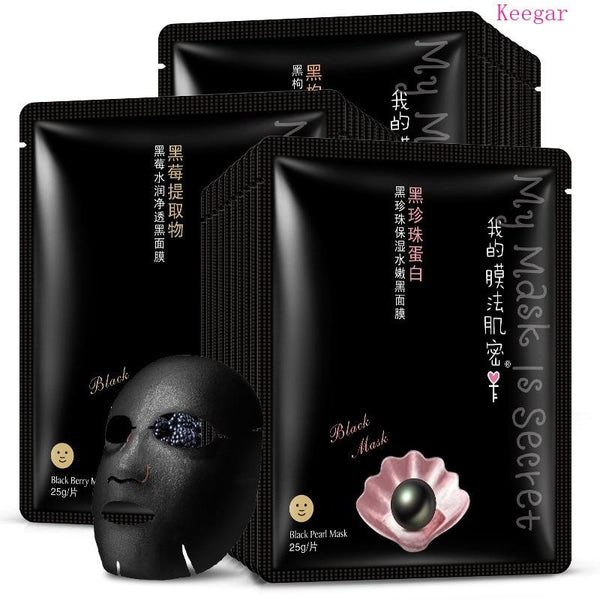 Bioaqua Black Pearl Face Mask Muscles Blackberry Pearl Moisturizing Whitening Black Mask Facial Sheet Mask Korean Skin Face Care