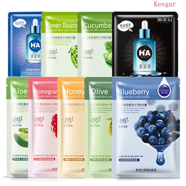 HanChan Skin Care Plant Face Masks Blueberry Honey Moisturizing Whitening Blackhead Remover Sheet Mask Korean Facial Care Mask