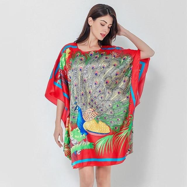 Plus Size Black Women's Summer Lounge Robe Lady New Sexy Home Dress Rayon Nightgown Large Loose Sleepwear Bathrobe Gown S002-B