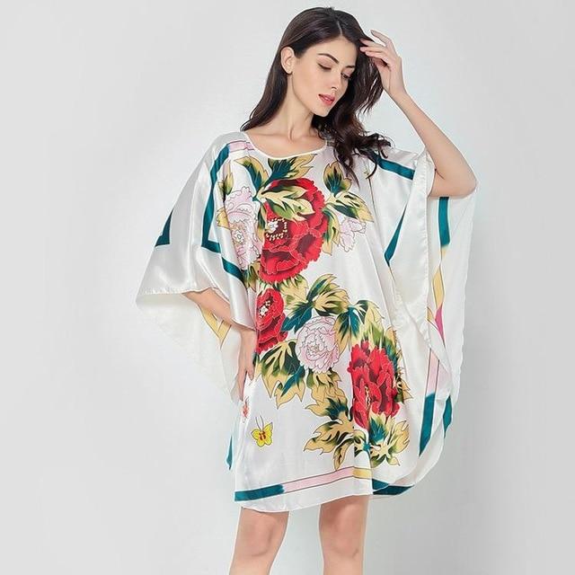 Plus Size Black Women's Summer Lounge Robe Lady New Sexy Home Dress Rayon Nightgown Large Loose Sleepwear Bathrobe Gown S002-B