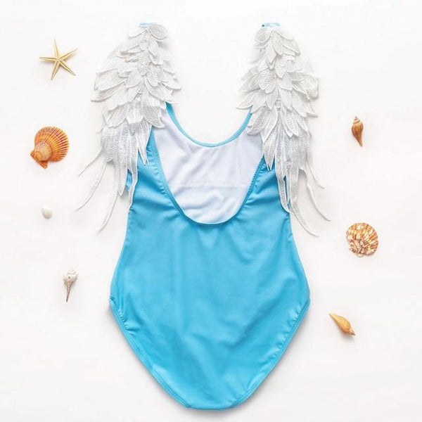 Bikinx Embroidery wing female swimsuit one piece bikini 2019 new Family matching bathing suit Sexy swimwear women kids bikini XL