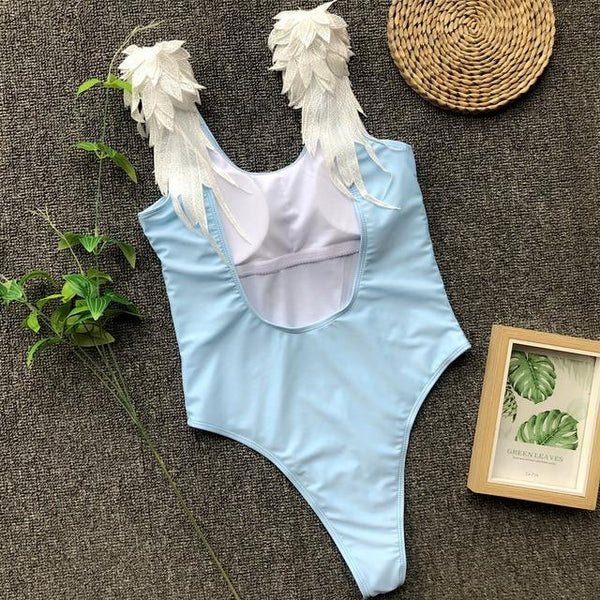 Bikinx Embroidery wing female swimsuit one piece bikini 2019 new Family matching bathing suit Sexy swimwear women kids bikini XL