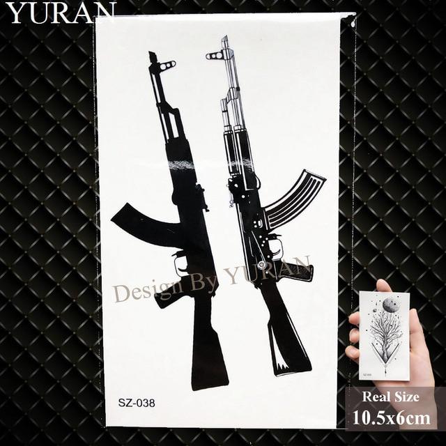 Children Cartoon Temporary Tattoo Sticker Men Gun AK47 Waterproof Fake Black Lines Flower Mountain Cute Tattoo Women Kids Planet