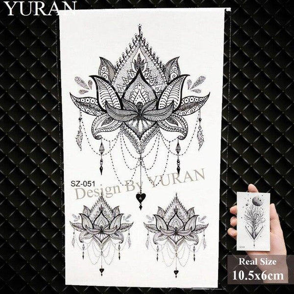 Children Cartoon Temporary Tattoo Sticker Men Gun AK47 Waterproof Fake Black Lines Flower Mountain Cute Tattoo Women Kids Planet