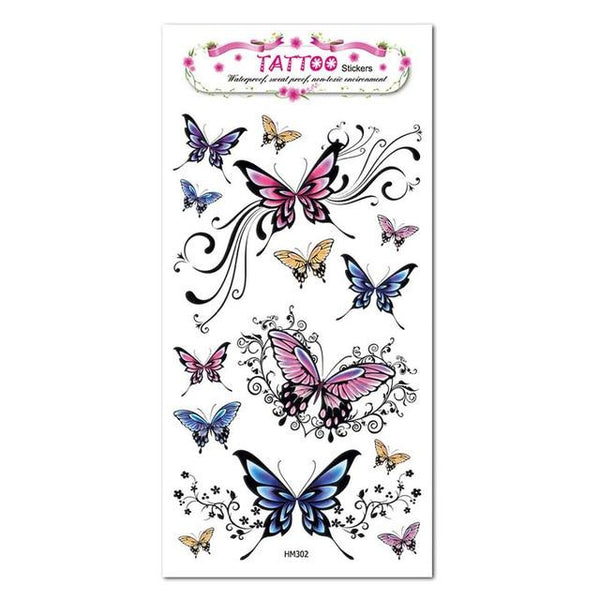 Body Art Temporary Tattoo Stickers Butterfly Sexy Glitter Waterproof Tattoo Accessories Sticker For Women Makeup Stickers