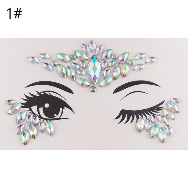 Adhesive Face Gems Rhinestone Temporary Tattoo Jewels Festival Party Body Glitter Stickers Flash Temporary Tattoos Sticker