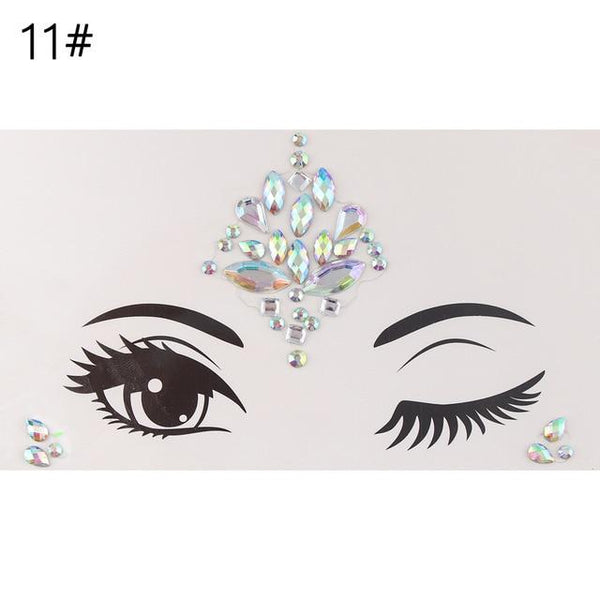 Adhesive Face Gems Rhinestone Temporary Tattoo Jewels Festival Party Body Glitter Stickers Flash Temporary Tattoos Sticker