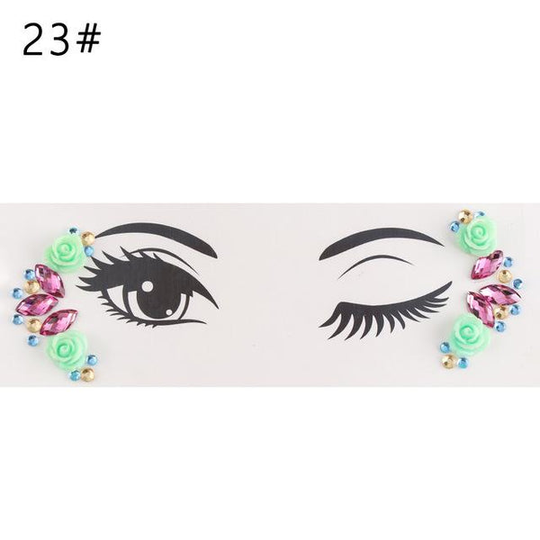 Adhesive Face Gems Rhinestone Temporary Tattoo Jewels Festival Party Body Glitter Stickers Flash Temporary Tattoos Sticker