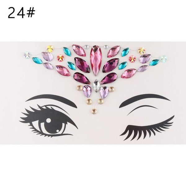 Adhesive Face Gems Rhinestone Temporary Tattoo Jewels Festival Party Body Glitter Stickers Flash Temporary Tattoos Sticker