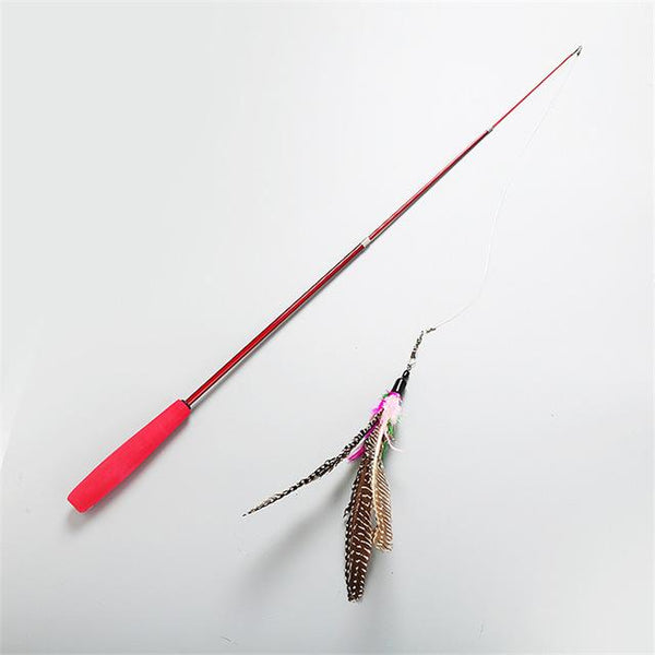Pearl feather Pet Cat Toys Funny Cat Telescopic rod Teaser Rod Wand Interactive Toys Funny stick Cat Supplies
