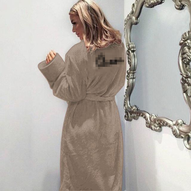 Winter Warm Flannel Bathrobe Women Knee-Length Bath Robe Soft Thick Cute Pink Bridesmaid Robes Female Dressing Gown Sleepwear