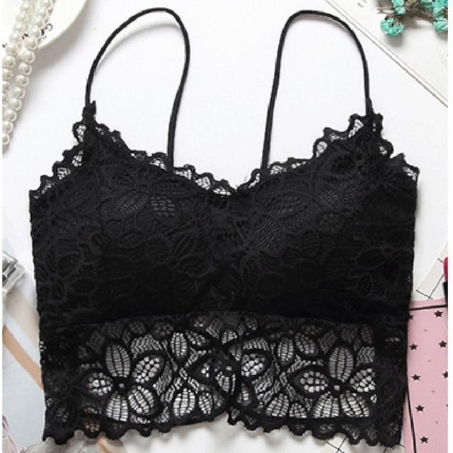 Female Bralette Lingerie Woman Intimates Sexy Floral Lace BH Bras for Women Full Cup Embroidery Solid Colour Padded Push-up Bra