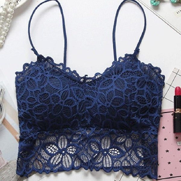 Female Bralette Lingerie Woman Intimates Sexy Floral Lace BH Bras for Women Full Cup Embroidery Solid Colour Padded Push-up Bra