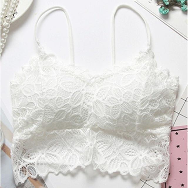 Female Bralette Lingerie Woman Intimates Sexy Floral Lace BH Bras for Women Full Cup Embroidery Solid Colour Padded Push-up Bra
