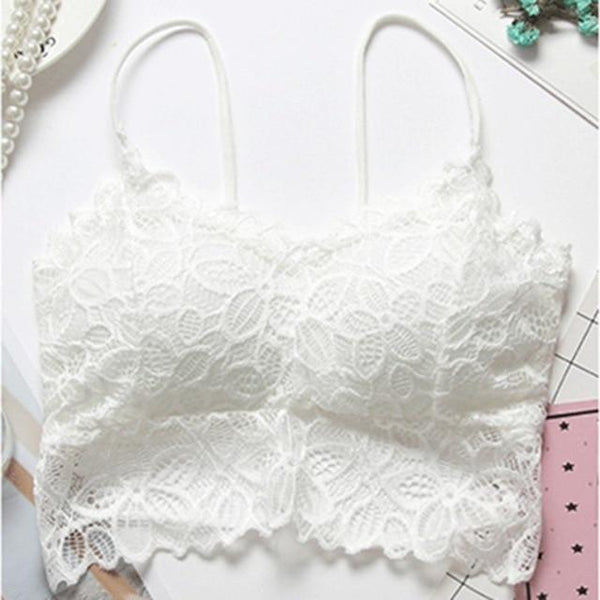 Female Bralette Lingerie Woman Intimates Sexy Floral Lace BH Bras for Women Full Cup Embroidery Solid Colour Padded Push-up Bra