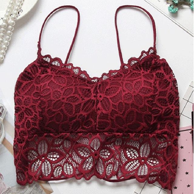 Female Bralette Lingerie Woman Intimates Sexy Floral Lace BH Bras for Women Full Cup Embroidery Solid Colour Padded Push-up Bra