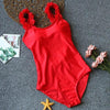 2019 Sexy One Piece Swimsuit Women 3D Flower Bodysuit Backless Monokini Swimwear Female Bathing Suit Solid Beachwear