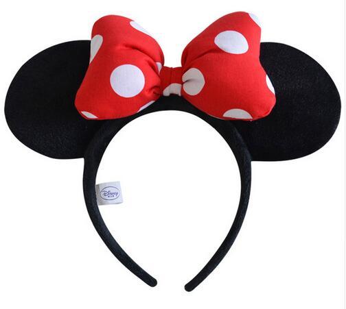 Disney Minnie Mickey Mouse Headdress Headwear Hair Accessories Kawaii Lovely Cute Soft Plush Toys For Children Kid Birthday Gift