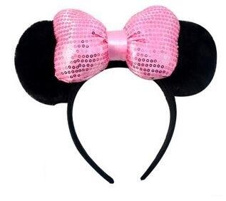 Disney Minnie Mickey Mouse Headdress Headwear Hair Accessories Kawaii Lovely Cute Soft Plush Toys For Children Kid Birthday Gift