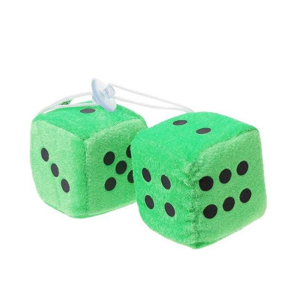 1 Pair Fuzzy Dice Dots Rear View Mirror Hanger Decoration Car Pendant Styling Accessorie