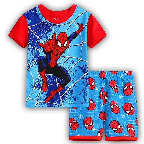 Children's Pajamas Summer Short-sleeved tshirt + shorts sports set Kids Pyjamas Boys Girls Pajamas Baby Sleepers Sleepwear 2-7T