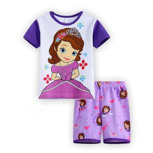 Children's Pajamas Summer Short-sleeved tshirt + shorts sports set Kids Pyjamas Boys Girls Pajamas Baby Sleepers Sleepwear 2-7T