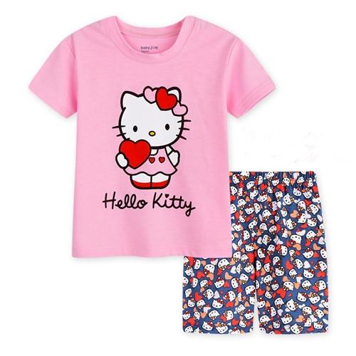 Children's Pajamas Summer Short-sleeved tshirt + shorts sports set Kids Pyjamas Boys Girls Pajamas Baby Sleepers Sleepwear 2-7T