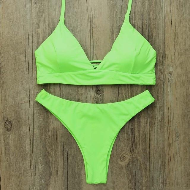 Sexy Bikinis Women 2019 Brazilian Swimsuit Solid Bathing Suit Strape Push Up Swimwear Female Mayo Beach Bathers