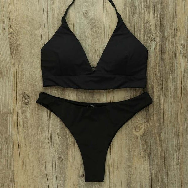 Sexy Bikinis Women 2019 Brazilian Swimsuit Solid Bathing Suit Strape Push Up Swimwear Female Mayo Beach Bathers